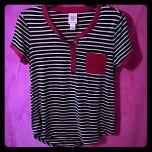 self esteem large striped top